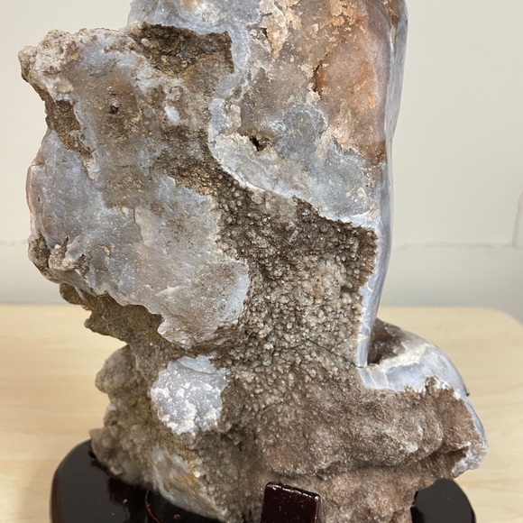 Pink Amethyst druzy slab with customized stand 7.2 LBS